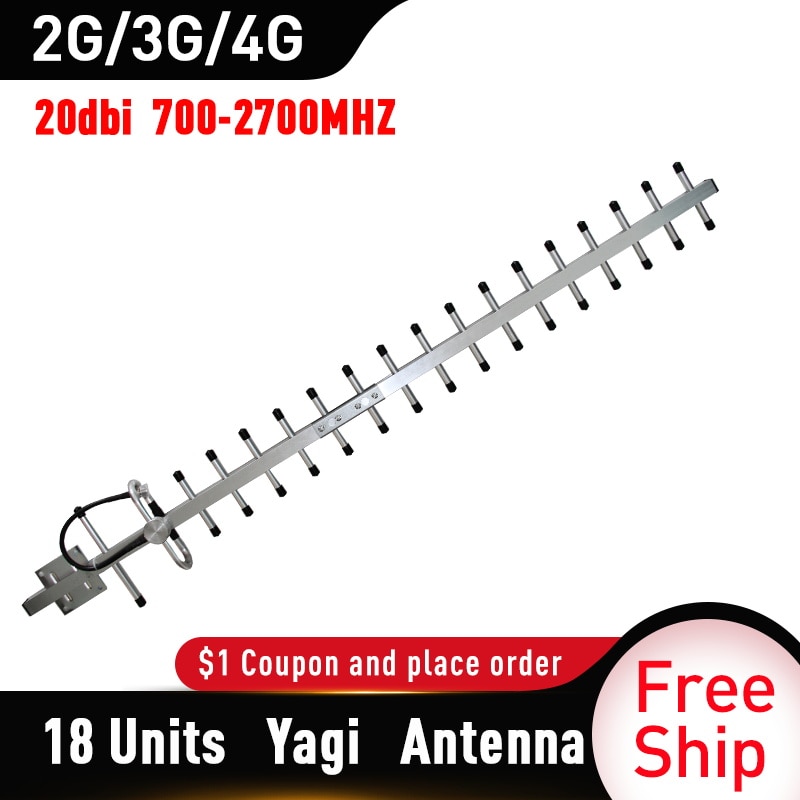 TFXSIGBOS 20dBi guadagno Yagi Antenna 700-2700mhz Antenna esterna 2G 3G 4g Lte Antenna Yagi esterna con N femmina Antenna esterna