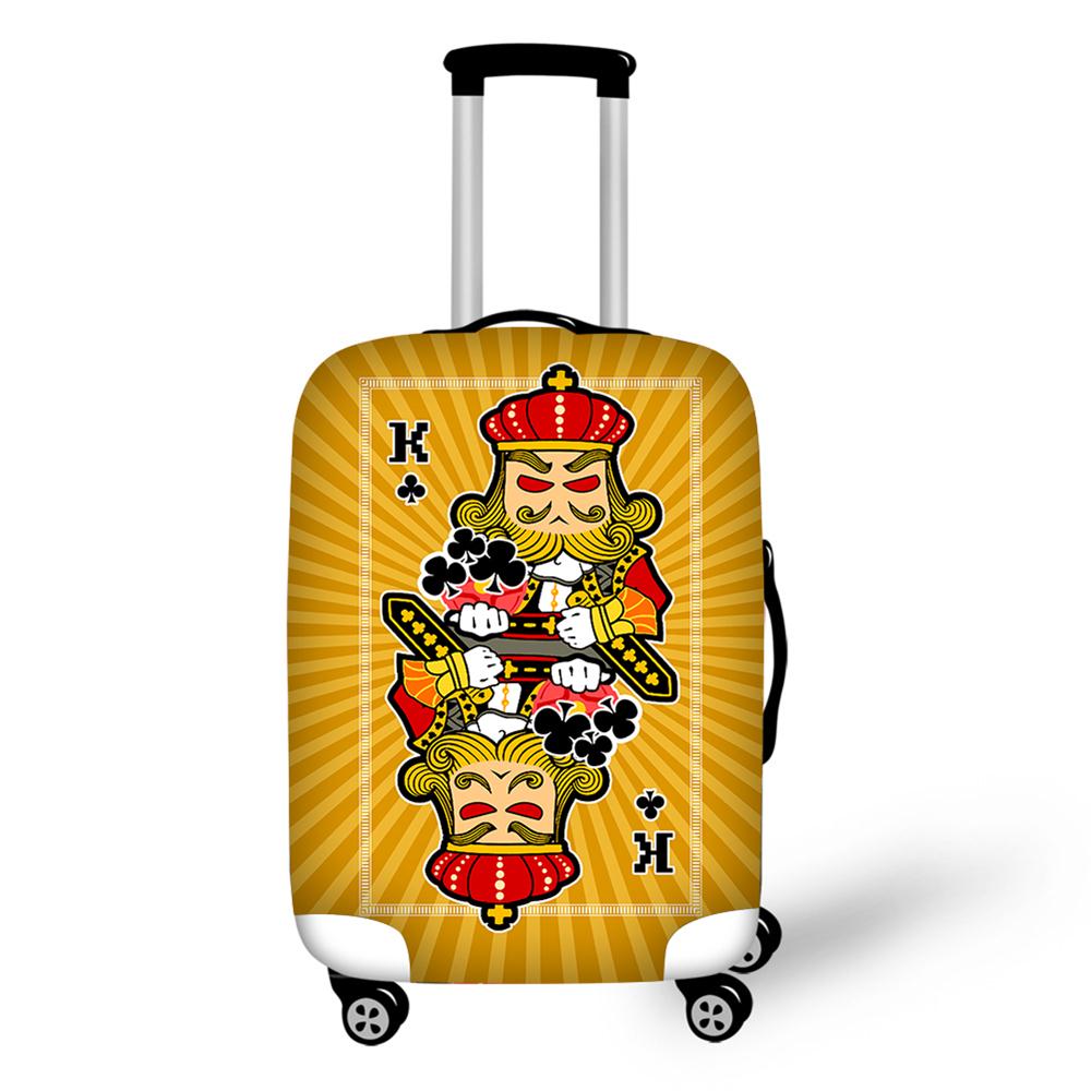 Poker J Q K Print Luggage Protective Cover 18-30 inch Carrying Case Cover Waterproof Luggage Accessory Bag Travel Trolley Case