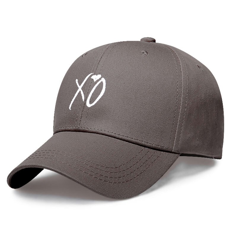 Gorros de béisbol con bordado para hombre y mujer, gorra de béisbol con bordado de XO, Snapback Weeknd para hombre y papá, gorra de skateboard de calle: Gris