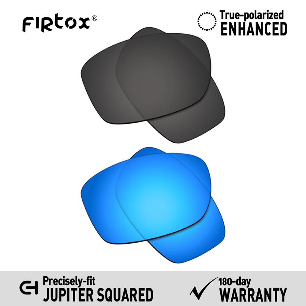 Firtox cierto UV400 lentes polarizadas de reemplazo para Oakley Jupiter cuadrado OO9135 gafas de sol (compatible solo lentes)-Varios: Black-Blue