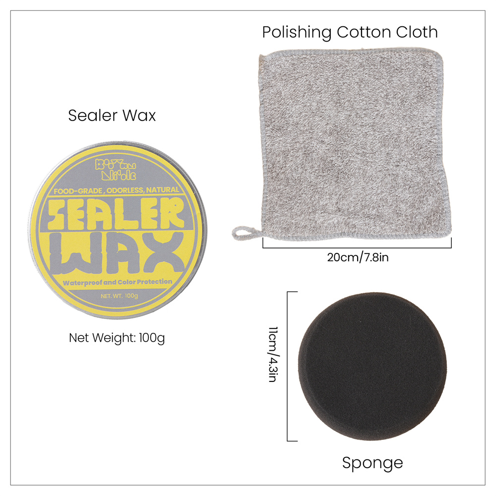 Boowan Nicole Jesmonite Sealer Wax Sets Elevate Color Natural Food Grade Sealer Wax for Concrete Gypsum Plaster: light green