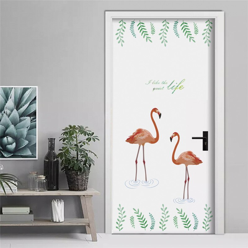 Fantastiska flamingo fågel väggdekaler för bar butik sovrum konst barnrum väggdekor heminredning gör-det-själv tecknad safari pvc väggmålning