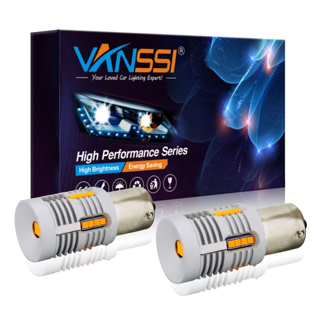 Luz LED de intermitente VANSSI 7507 Bau15s PY21W, resistencia integrada T20 7440 7440NA WY21W, LED Canbus, No hiperflash, ámbar, amarillo