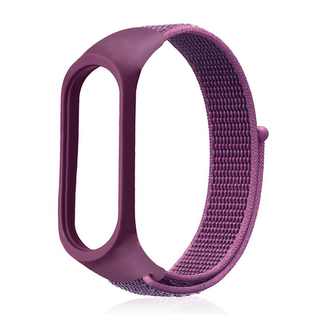 Correa de nailon para Xiaomi Mi band 5, repuesto de pulsera transpirable Xiomi Mi5 NFC, correa para Xiaomi Mi band 5: Purple