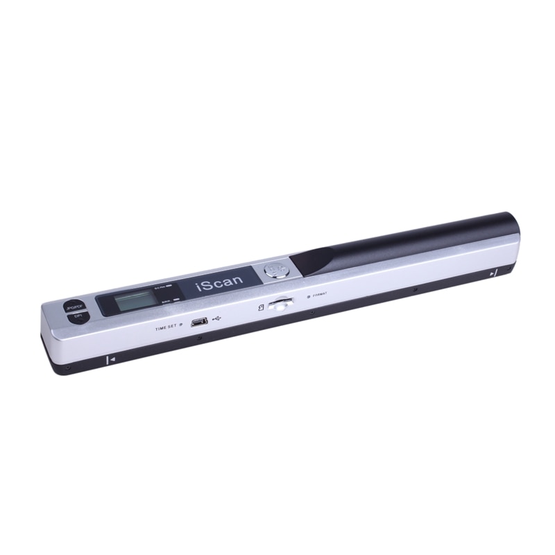 -Portable Handheld Document Scanner 227X20X20mm 900 DPI USB 2.0 LCD Display Support JPG / PDF Format Selection: White