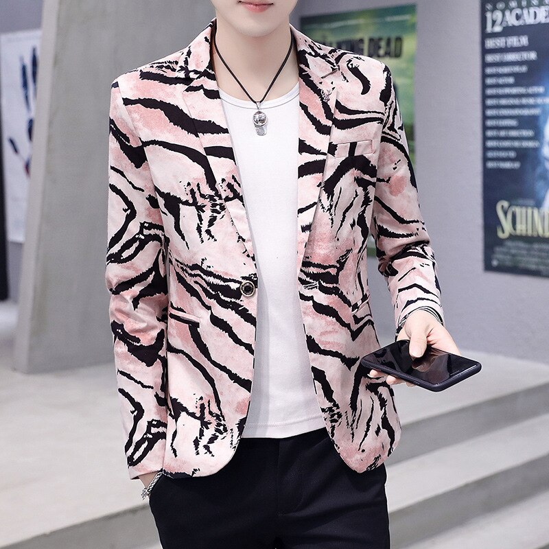 Blazer décontracté à paillettes pour homme, vêtement de printemps et d'été , robe Slim en velours, style Camouflage