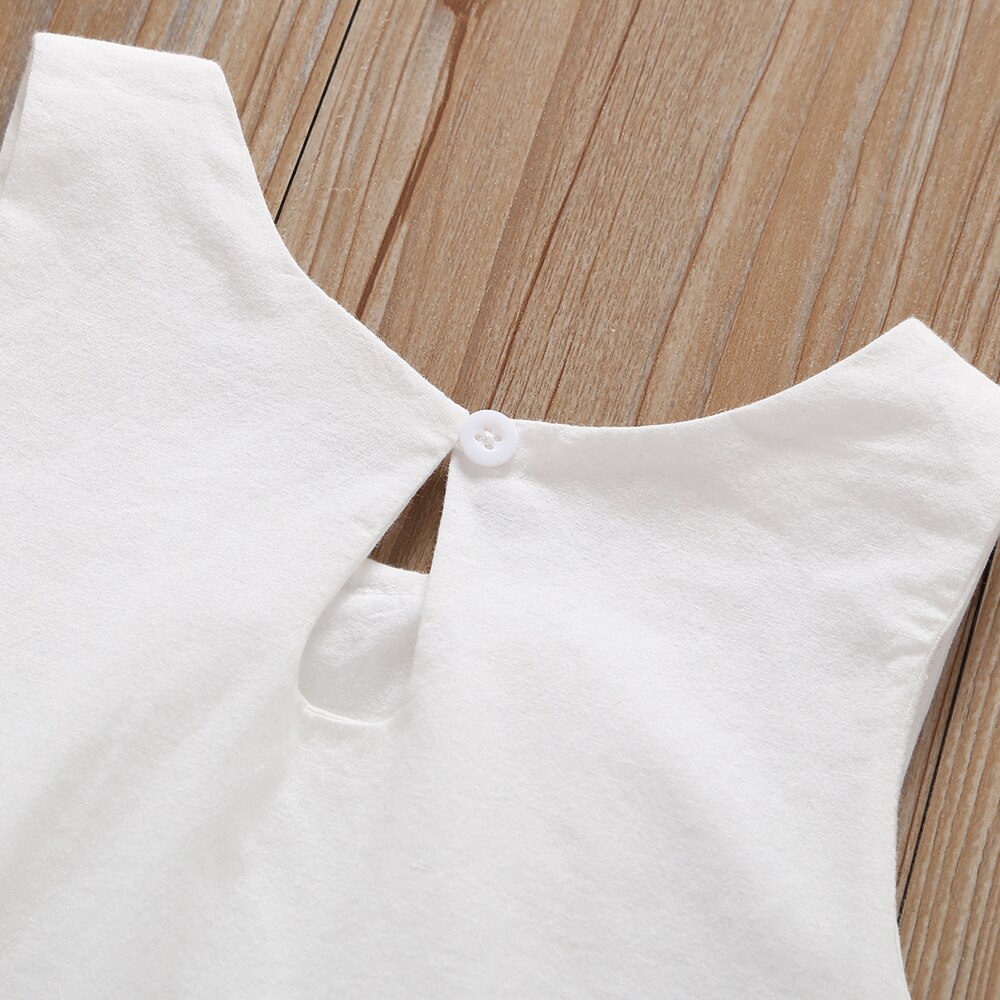 Meisjes hit kleur ruches t-shirt baby zomer koreaanse mouwloze ronde hals trui top