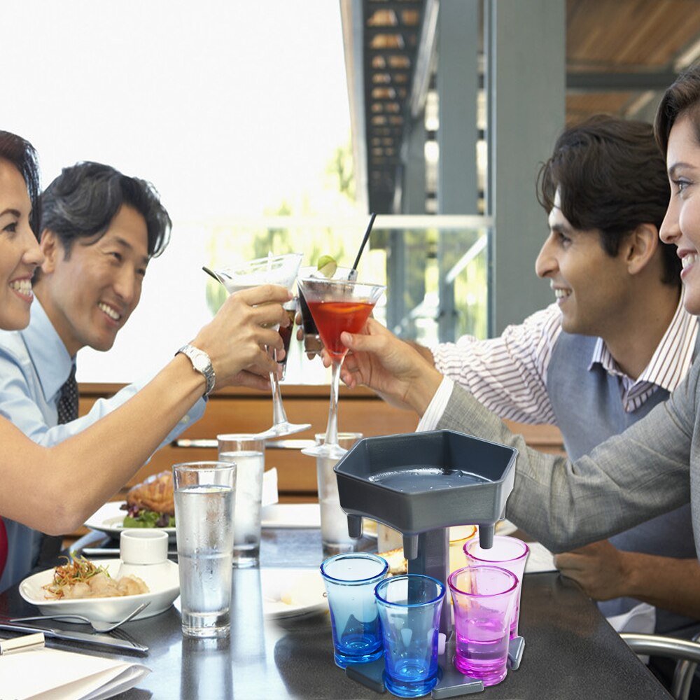 6 Shot Glass Dispenser Holder Caddy Liquor Dispenser Portable Dispenser Party Bar Accessory Drinking Games Glass Dispenser