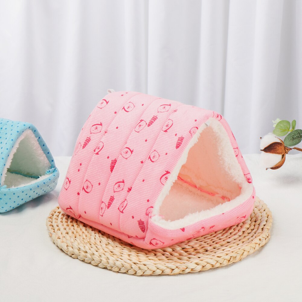 Soft Hamster House Guinea Pig Warm Mat Nest Small Animal Sleeping Bed Winter Comfortable Plush Hamster House Cave Pets Supplies