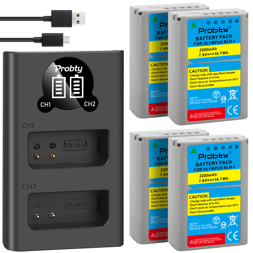 Voor Olympus BLN-1 BLN1 batterijen + Dual LED USB charger OM-D E-M1 E-M5 Mark II PEN-F E-P5 EM1 EM5 PENF EP5