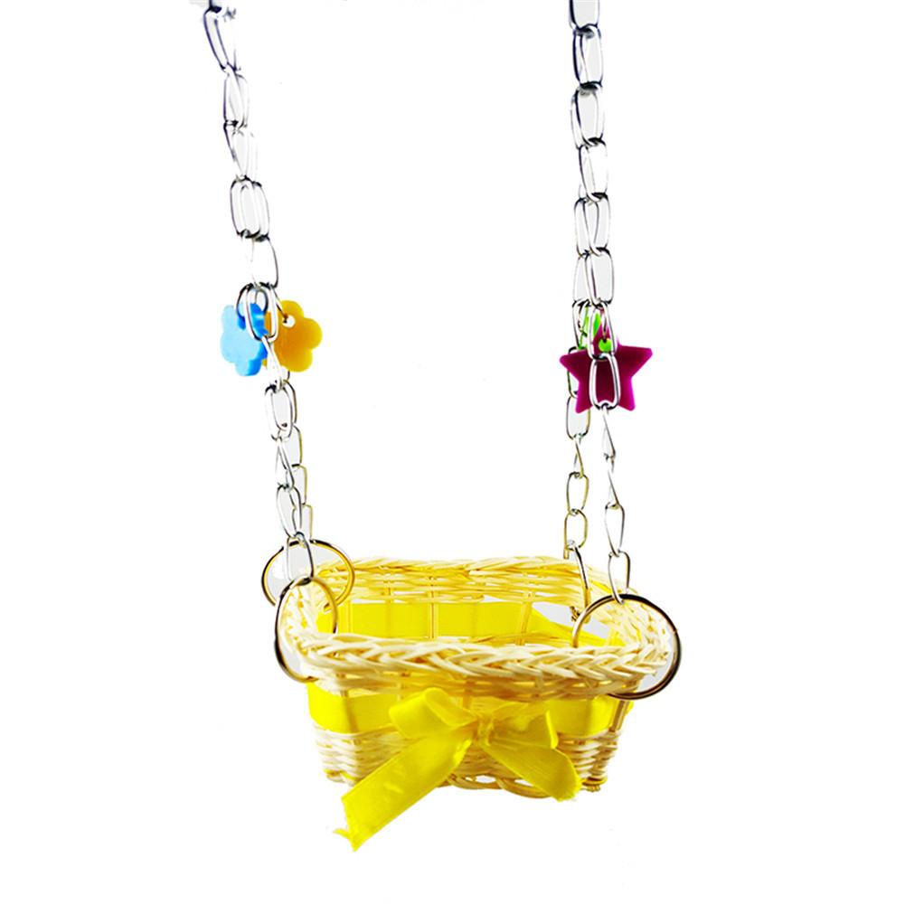 Pet Bird Parrot giocattoli per maglieria a mano uccello pappagallo letto Sling Chain amaca giocattoli gabbia pendente Decor per arrampicata e mordere