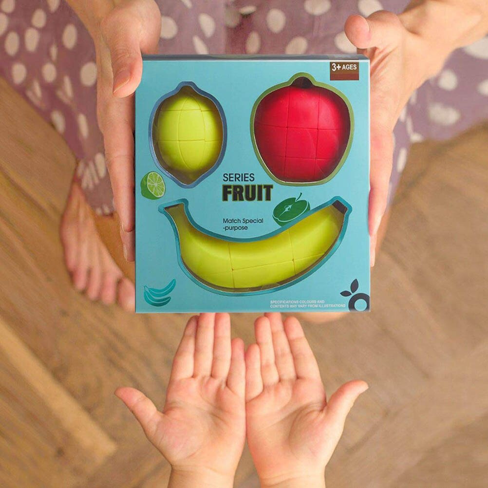 3pcs Fruit Vormige Cube Apple/Banaan/Citroen Puzzel Twisty Anti-Stress Intelligentie Educatief Speelgoed voor Kinderen #30