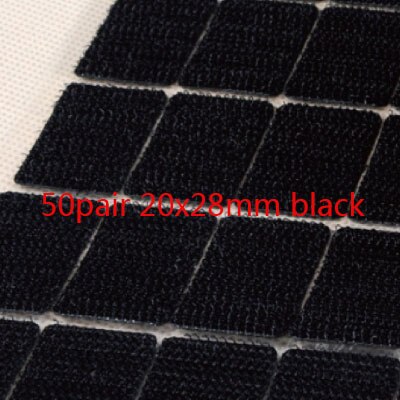 Selbst Klebe Verschluss Band Haken und Schleife verrotten Gelb Grün Blau Punkte Aufkleber Runde Starken Klebstoff Dual Band 10mm 15mm 100Paare: 20x28mm Schwarz 50Paar