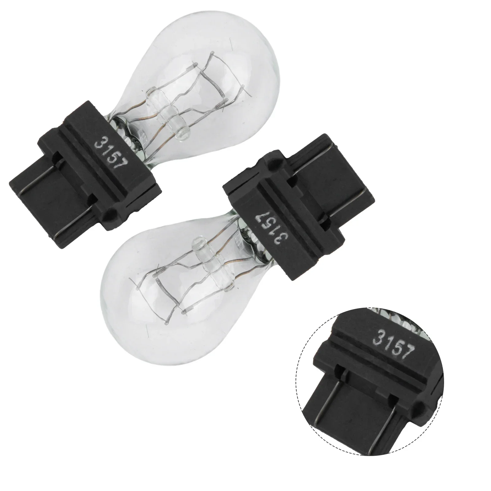 Reliable 2 Pack 3157 Clear Shell Bulbs for Brake, Reverse, and Turn Signal Lights, 12V 215W, Enhance Visibility on the Road