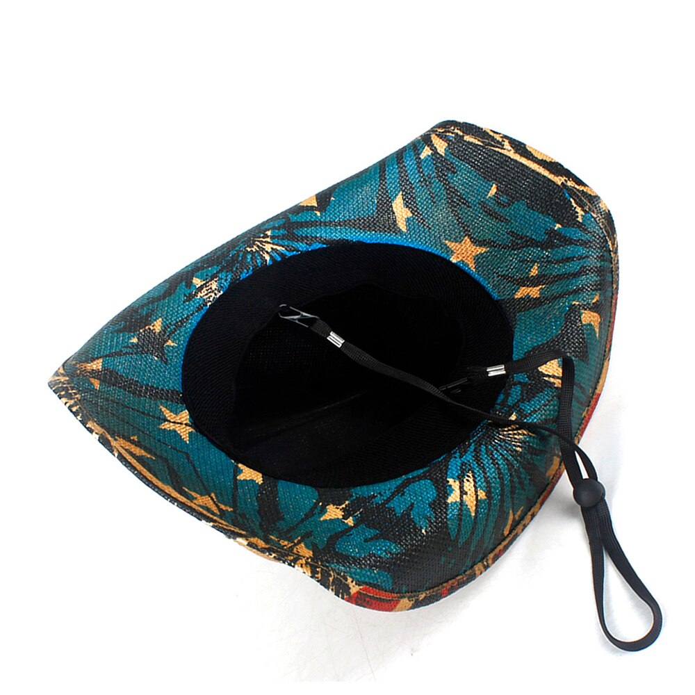 stroh Cowboy Hut Frauen Männer Sommer Westlichen Sombrero Hombre Hut Pamama Winddicht Seil Sonnenhut