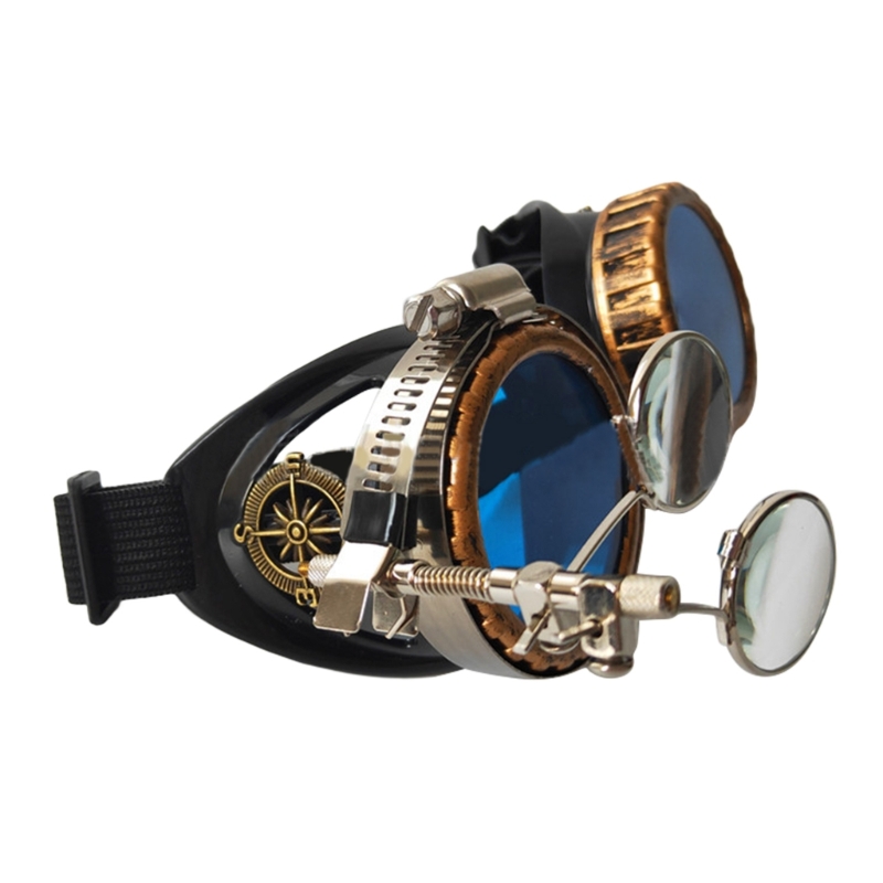 Retro skibrillen vintage steampunk brillen motorbrillen voor dames en heren  n0hf: Legergroen