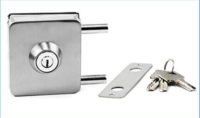 single glass swing push lock key lock with keys for entry gate glass door with frame