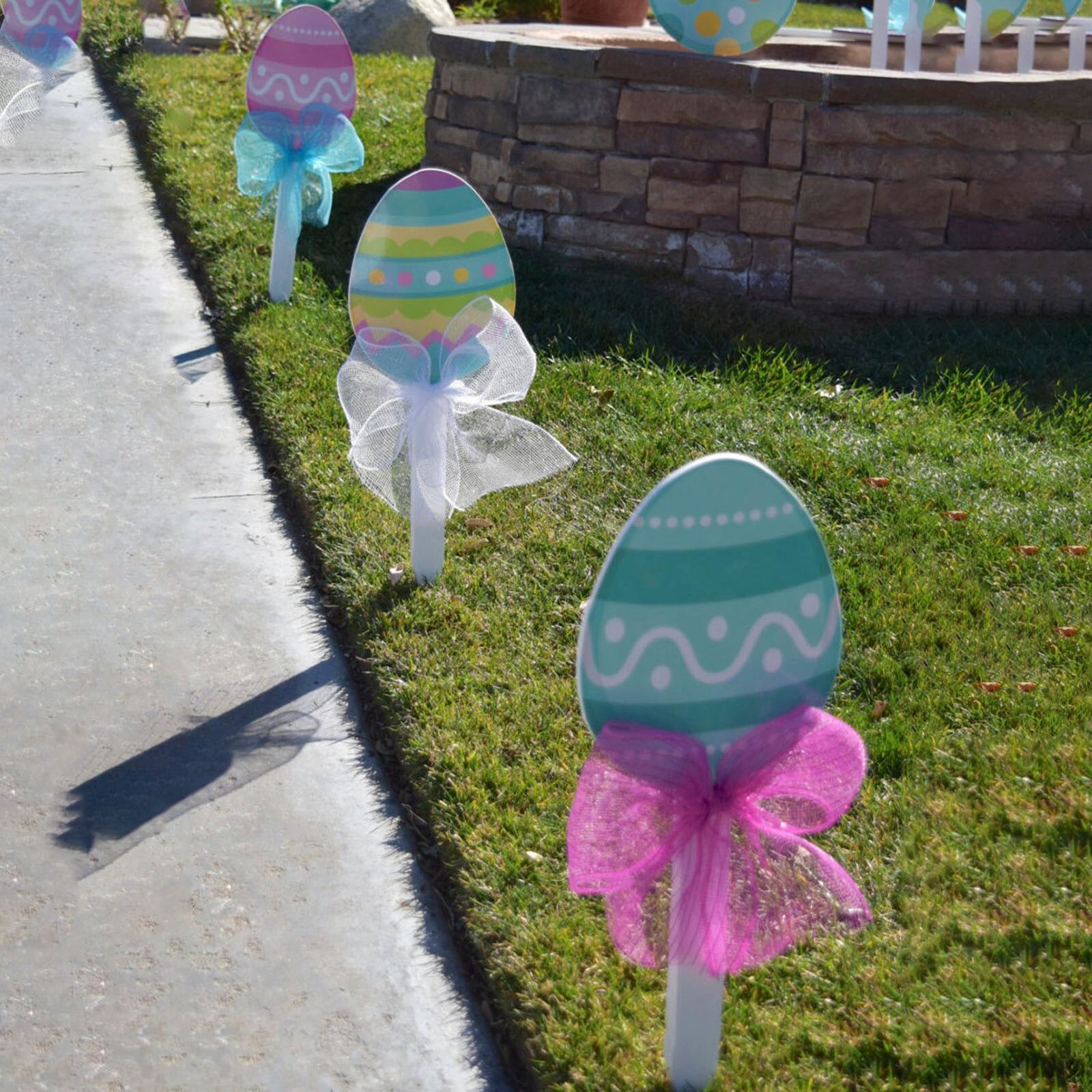 Garden Lawn Easter Decoration Easter egg Outdoor Spring Cute Party Yard Lawn Decorations Party Festival Home Garden Decor #Y10