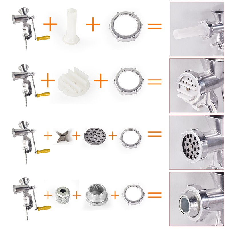 Ręczna maszynka robić mięsa ze stopu aluminium ręczna maszynka robić mięsa kiełbasa wołowa maszynka robić mielenia mięsa z uchwytem na blać kuchnia narzędzie domowe