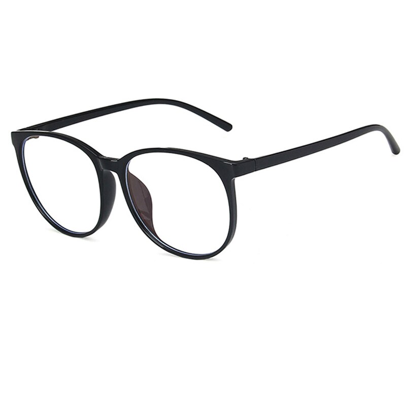 Oversize Stralingsbescherming Anti Blauw Licht Computer Bril Vrouwen Transparante Bril Mode Trend Ronde Brillen Frame: C1Black