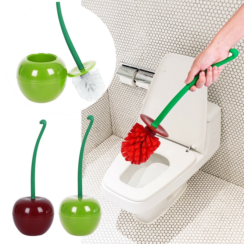 Cepillo lavador y encantador en forma de cereza, cepillo de baño y Set de soporte para limpieza, accesorios de baño