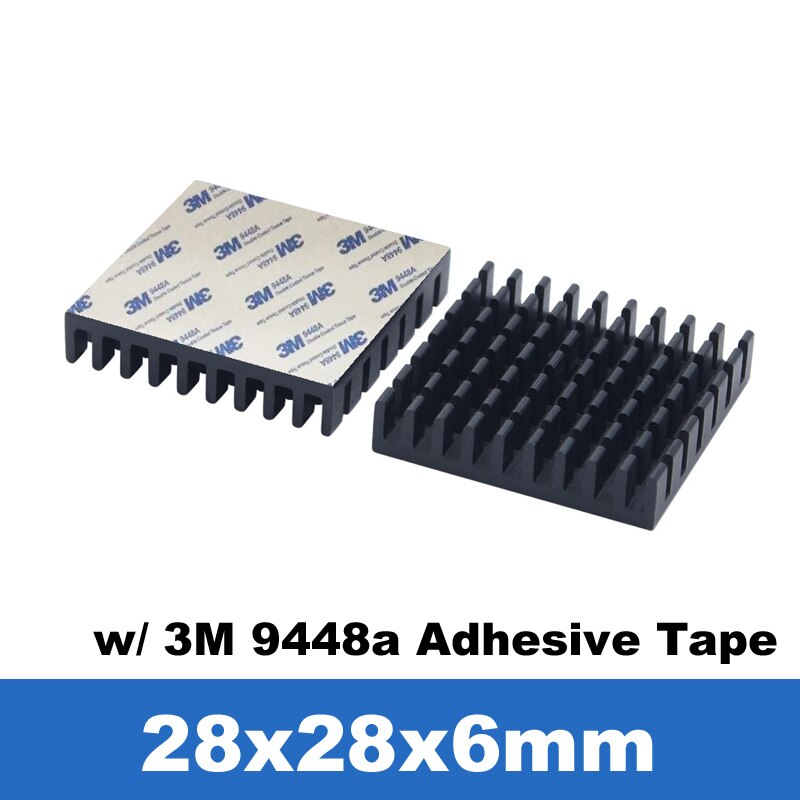 Grzejnik aluminiowy płetwa chłodnica samochodowa w/termiczna taśma klejąca, termicznie klej przewodzący chłodnica samochodowa chłodzenie chłodnicy na PC Baran, 10 sztuk: 28x28x6mm