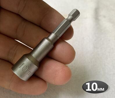 Hex Bit Socket with Magnetic, 7mm to 19mm, 65mm Long, Hexagon Socket Wrench Impact Resistant Socket for Hand /Electric Drill: 10mm