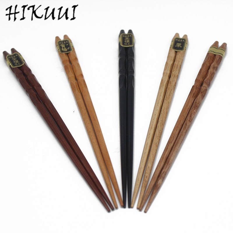 5 Pairs Wooden Tableware Chopsticks Natural 5 Kinds of Wood Sushi Chopsticks Japanese Korea Wooden Chopsticks Food Sticks