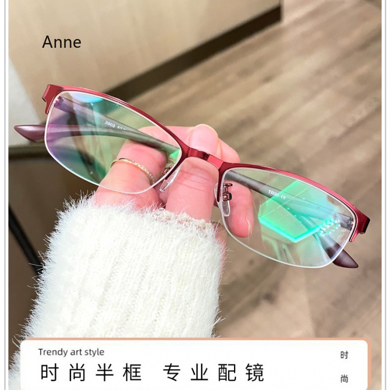 Lunettes de myopie pour femmes, à la , demi-jante en métal, monture ovale pour lentilles de Prescription, lecture очки для зelerin: Black / + 50