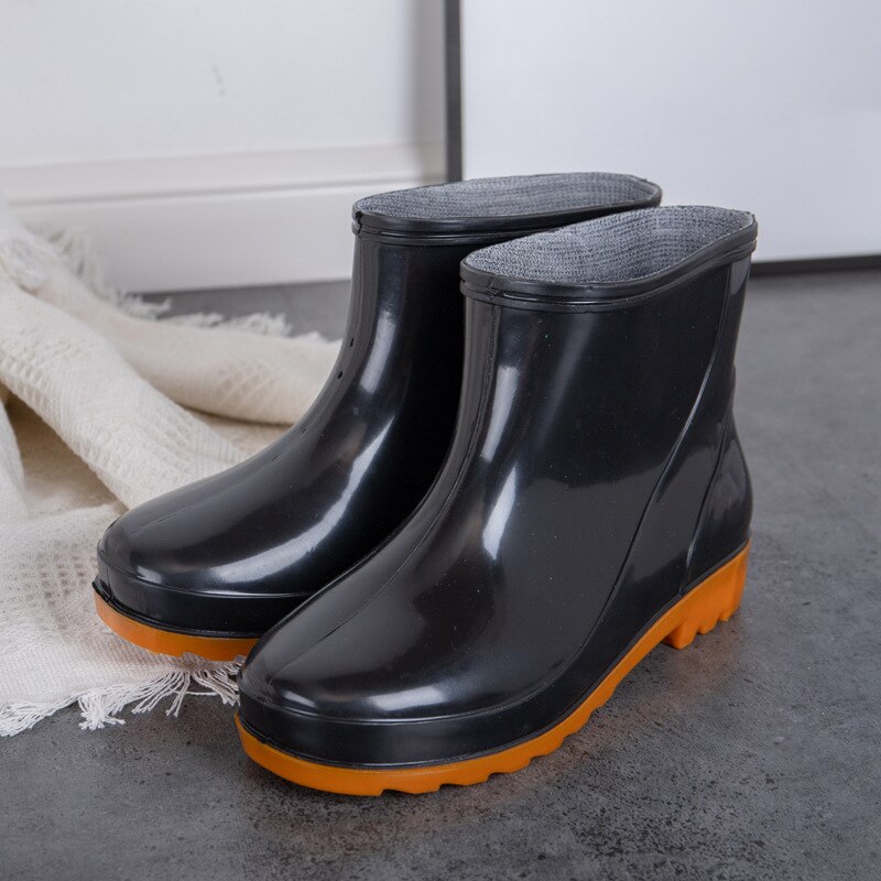 Mannen Korte Regen Laarzen Waterdichte Rubberen Lage Hakken Werk Tuin Schoen Antislip Slijtvaste Korte Water laarzen