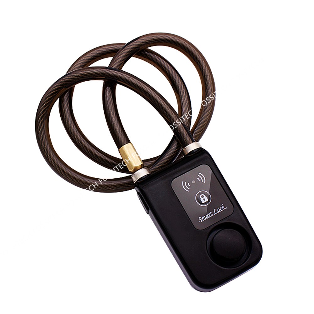 Mobile Phone App Control Smart Chain Lock Waterproof Anti-theft Bicycle Scooter Motorcycle Helmet Bluetooth Lock 110dB Alarm: Black Wire Lock