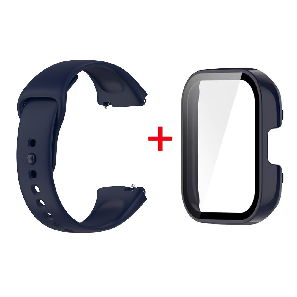 Silikonarmband + Hülle für Xiaomi Redmi Watch 3 Active Band Smartwatch Zubehör Sportarmband für Redmi Watch 3 Active/Lite Case: M / Licht Rosa Weiß