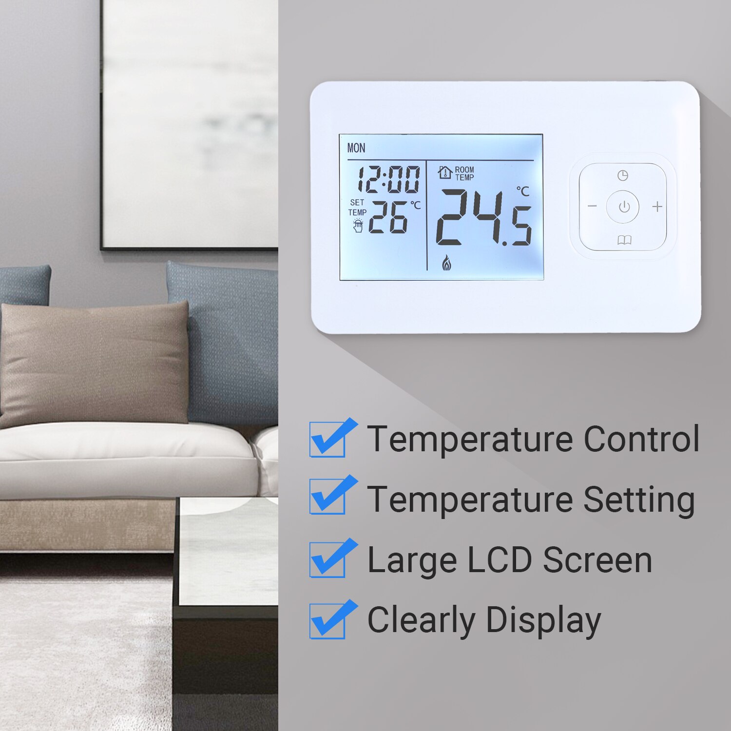 Digital Heating Thermostat Programmable Wall-mount... – Grandado