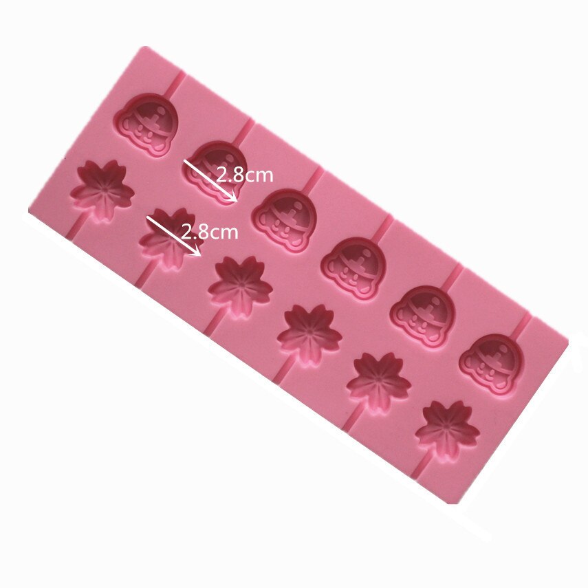 Silikone slikkepinde chokolade kageforme rundt hjerte silikone slikkepinde form blomst slik kageforme bage kage dekorationsværktøj: D   22.2 x 8.8 x 0.9cm