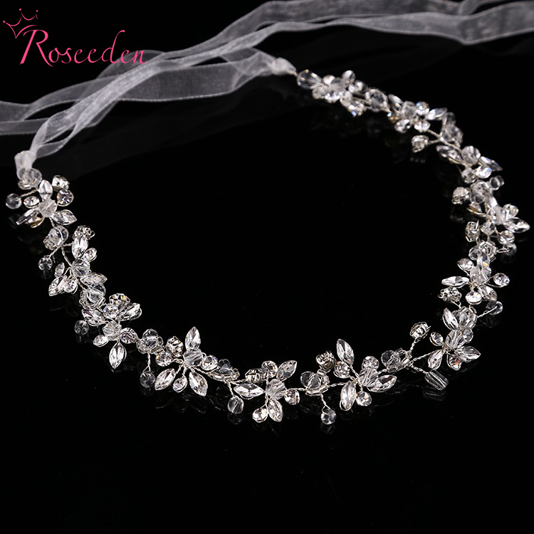 Glanzend kristal bruids bruiloft Kopstuk Bruid Hoofddeksels Hoofdband Haarband 100% Handgemaakte vrouwen Partij Sieraden Accessoires