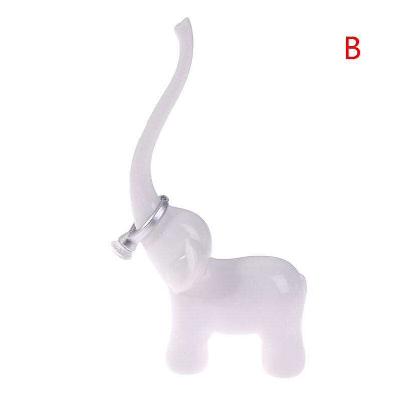 Ringe smykkestativ svane/elefant display stativ modellering håndværk forsyninger deco smykkeholder figurer miniaturer opbevaring: B