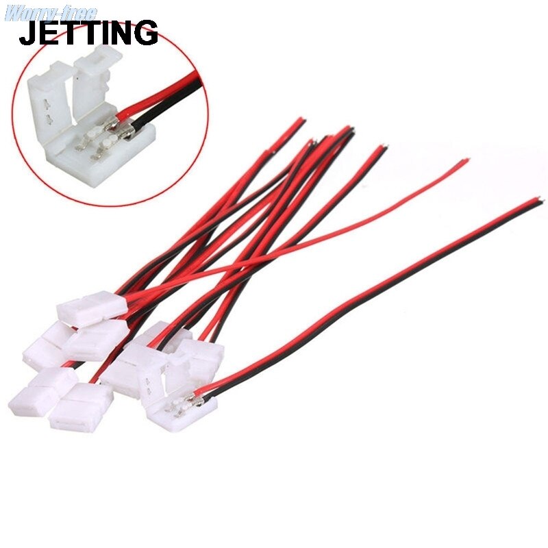 1/10Pcs PCB Cable 2 Pin LED Strip Connectors 3528/5050 8mm/10mm Width PCB Ribbon Adapter