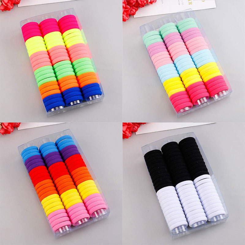 66 st/lot 3cm färgglada nylonringar flickor knasiga hårband haar håraccessoarer barn gummiband elastiska pannband