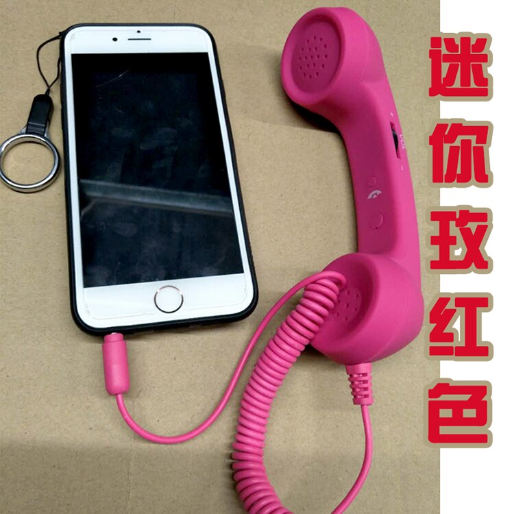 Nieuw-Universele vaste stijl Smartphone Telefoon Ontvanger Voorkomen Straling Retro Headset Vaste Telefoon Microfoon: Rood