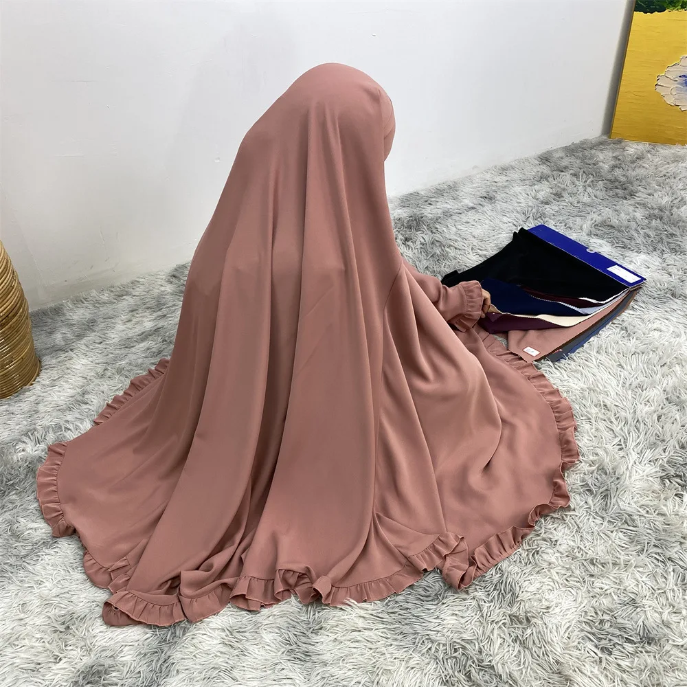 Gebetskleidungsstück Abaya Lange Khimar Muslimische Frauen Schleier Hijab Eid Ramadan Burka Kopftuch Islam Arabische Niqab Kleidung Kopfschmuck Turban