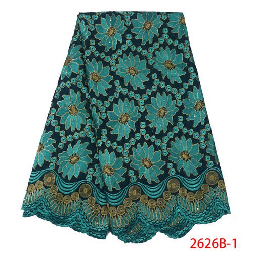 Schweizer Schleier Schnürsenkel in schweiz Afrikanischen Trockenen Spitzen Stoff Emboridery Baumwolle mit steinen KS2626B-1: Bild 1