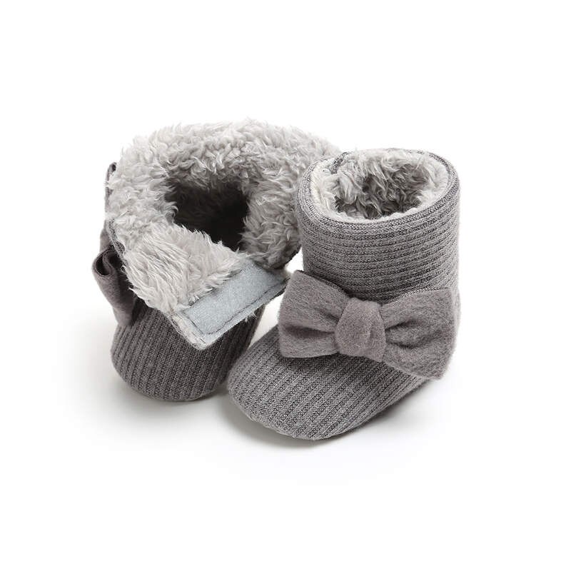 Warmom Leuke Herfst Winter Baby Schoenen Baby Meisje Jongen Boog Knoop Baby Laarzen Casual Sneakers Antislip Zachte Zolen wandelschoenen