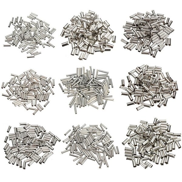 700Pcs Tin-coated Copper Uninsulated Crimp Terminal 0.5-2-16mm2 / 22-10 AWGBootlace Ferrules Cord End Electrical Wire Connectors