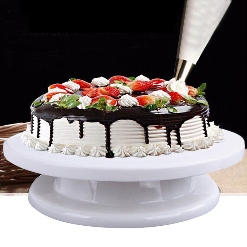 Plastic Cake Plate Turntable Rotating Anti-skid Cake Stand Cake Decorating Rotaring Table Cake Spatula DIY Baking Kitchen Tool