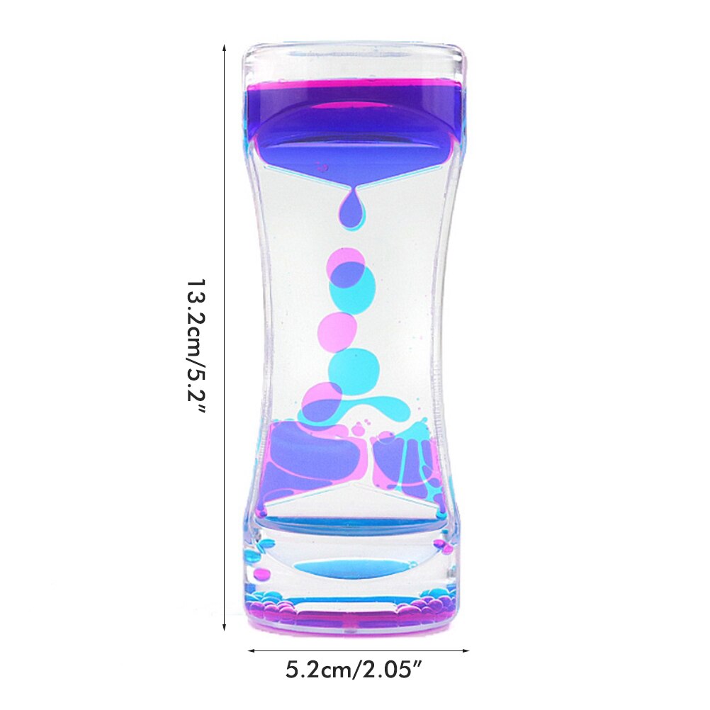 2Pcs Kleurrijke Liquid Timer Zandloper Taille Vorm Olie Zandloper Vloeibare Motion Bubble Bureau Kinderen Speelgoed Volwassenen Woondecoratie