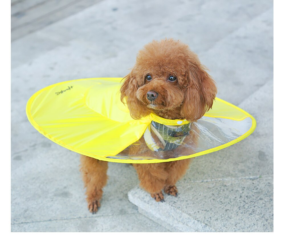 Dog Raincoat Umbrella Cloak Raincoat for Dogs Cute Waterproof Raincoat for Small Medium Dogs Transparent Summer Pet Clothing