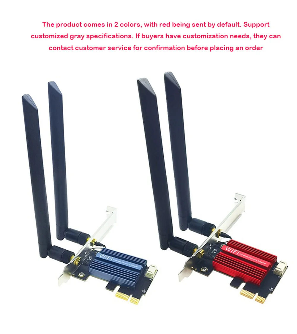 1200Mbps PCI-E Wireless Adapter Network Card Dual Band 2.4G/5GHz 802.11AC For Bluetooth 4.0 Desktop Laptop Windows 7/8/10/11