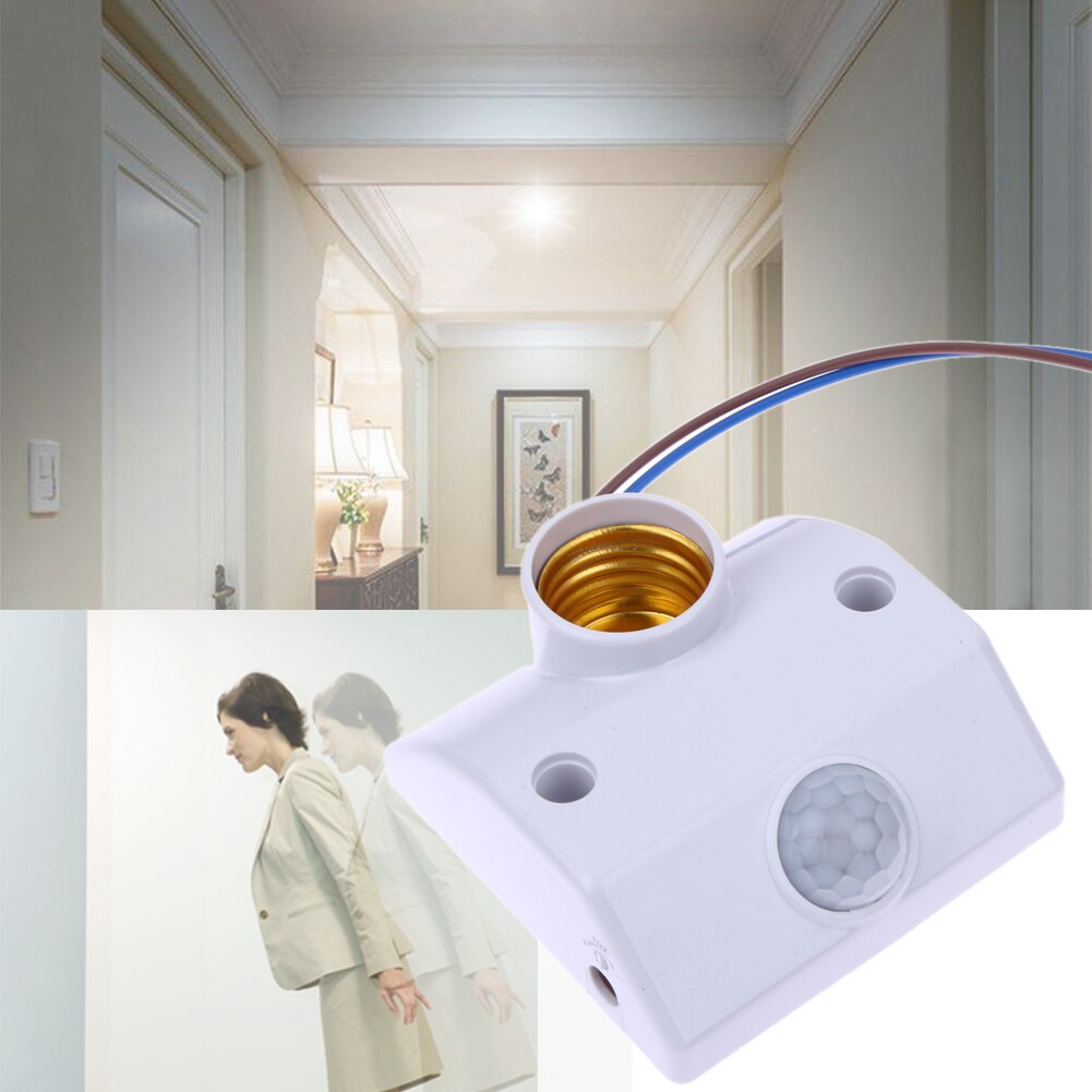 E27 220V Infrared Motion Sensor Automatic Light Lamp Holder Switch PIR Motion Sensor Switch Light Holder Socket