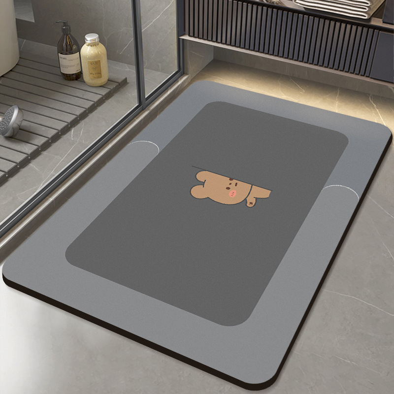 Luxury Diatom Mud Bath Mat Super Absorbent Floor Mats For Shower Room Toilet Foot Pad Non Slip Kitchen Rug Entrance Door Carpet: 1 m2 / MULTI