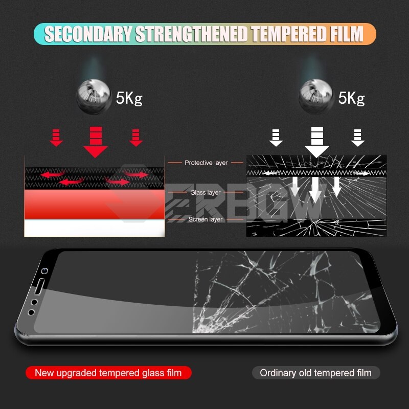 Anti-Burst Tempered Glass For Xiaomi Redmi 7A 7 8 8A 6 6A S2 Go Screen Protector On Redmi 5 Plus Note 5 5A 6 Pro Protective Glas